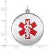 Sterling Silver Red Enamel Medical Alert Pendant, Star of Life ID Tag view 4