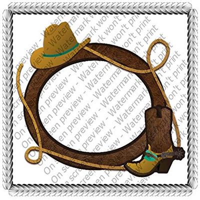 1/2 Sheet - Cowboy Ranch Birthday - D20466 - 2D Edible Cake/Cupcake Party Topper