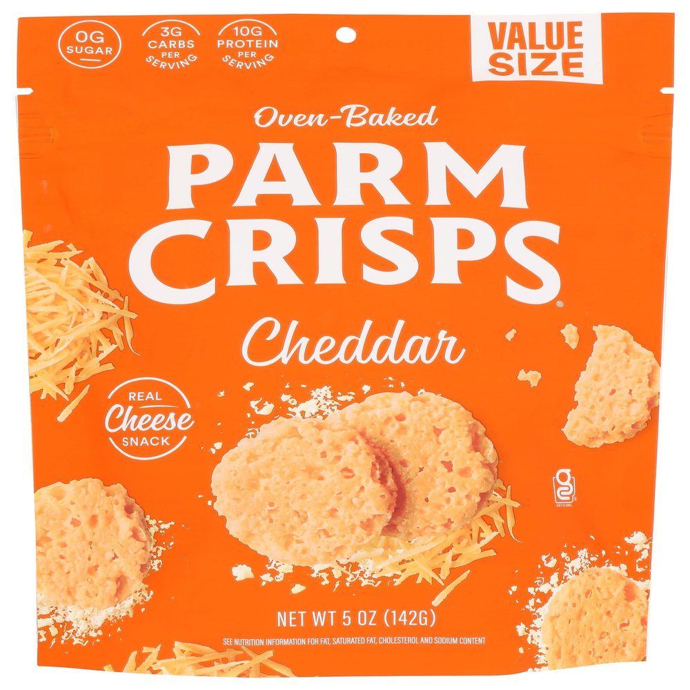Parmcrisps, Crisp Cheddar Oven Baked Family Size, 5 Ounce