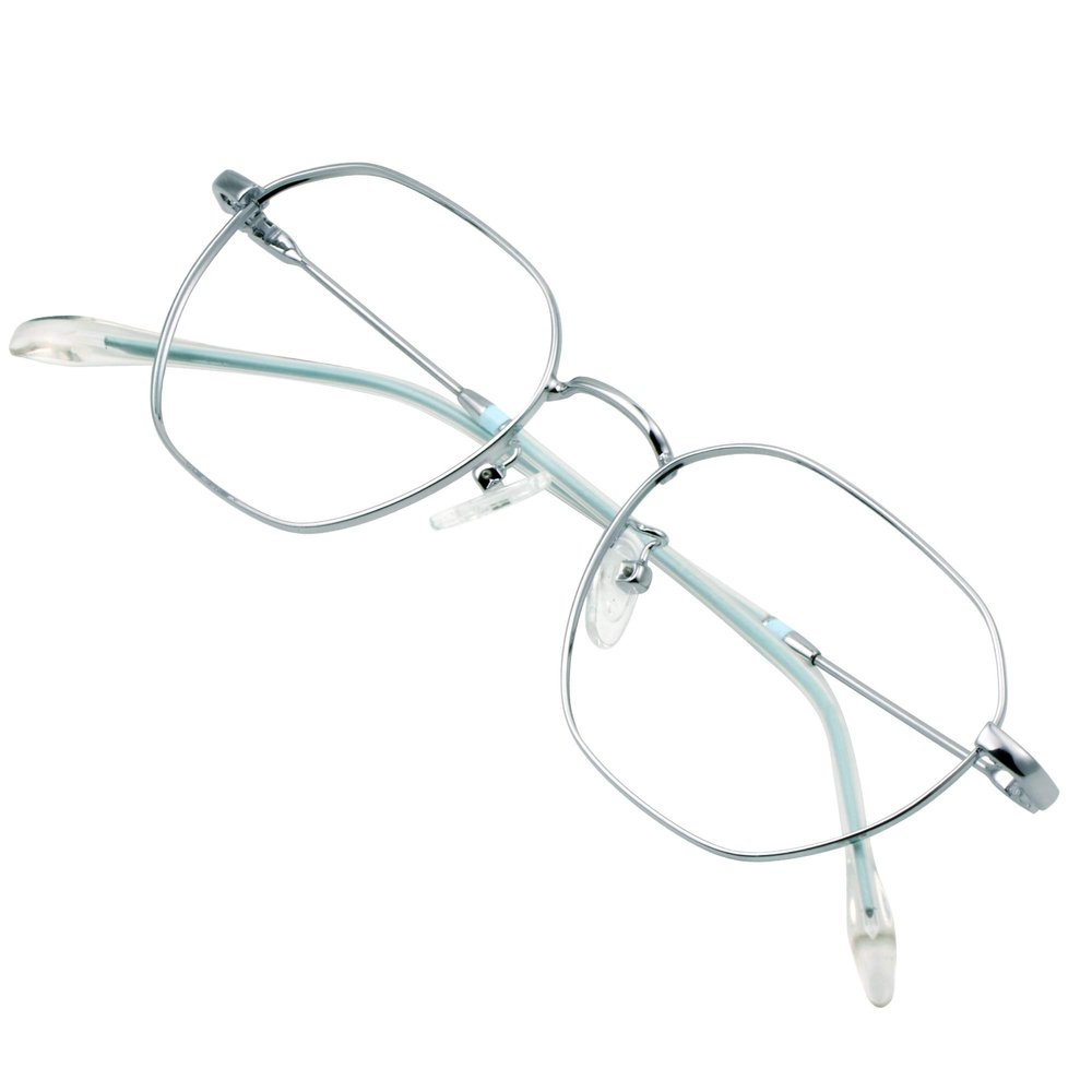 VisionGlobal Blue Light Blocking Glasses for Computer Reading or Gaming, for men/women (Silver, +4.75 Magnification)