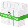 Towels N More 60 Pieces 30 oz Cotton Kitchen Cleaning Towels, Reusable Bar Mop Towel, Commercial Grade Quality (Green Stripe) view 1