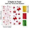 100 Pieces Christmas Cellophane Bags for Treat and Candy Goodie Cookie Packaging - Holiday Party Favors With 150 Twist Ties for Xmas Supplies view 2
