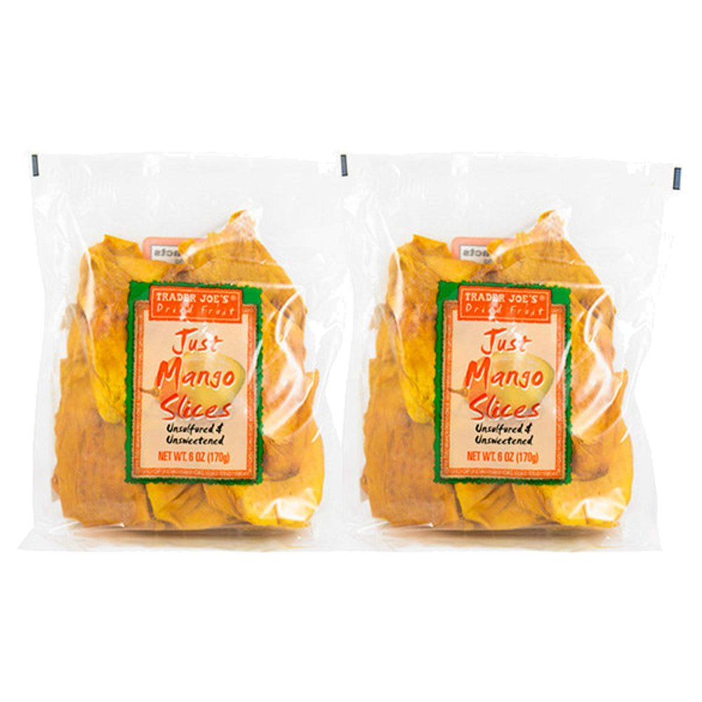 Trader Joe's Just Mango Slices Unsulfured, Unsweetened Dried Fruit: 2 Pack (6 oz ea)