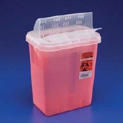 in-Room Sharps Container 1-Piece 16-1/4 H X 13-3/4 W X 6 D Inch 3 Gallon Translucent Red Horizontal Entry Lid, 85221R - Case of 10