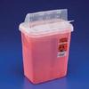 in-Room Sharps Container 1-Piece 16-1/4 H X 13-3/4 W X 6 D Inch 3 Gallon Translucent Red Horizontal Entry Lid, 85221R - Case of 10 view 1