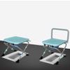 XWZJY Folding Potty/Shower Chair Portable Toilet Elderly Bedside Commode Seat with Non-Slip Leg Pad Height Adjustable Wash Basket Bathroom Support view 4