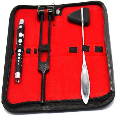 LAJA Imports Tactical Black Color - Set of 3 pcs Reflex Percussion Taylor Hammer + Penlight + Tuning Fork C 128