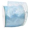 Morex Ribbon Wired Swirl Sheer Glitter Ribbons, Holiday Ribbon for Crafts and Christmas Decorations, Gift Wrapping, 4" x 25 yd, Ice Blue view 1