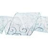 Morex Ribbon Wired Swirl Sheer Glitter Ribbons, Holiday Ribbon for Crafts and Christmas Decorations, Gift Wrapping, 4" x 25 yd, Ice Blue view 3