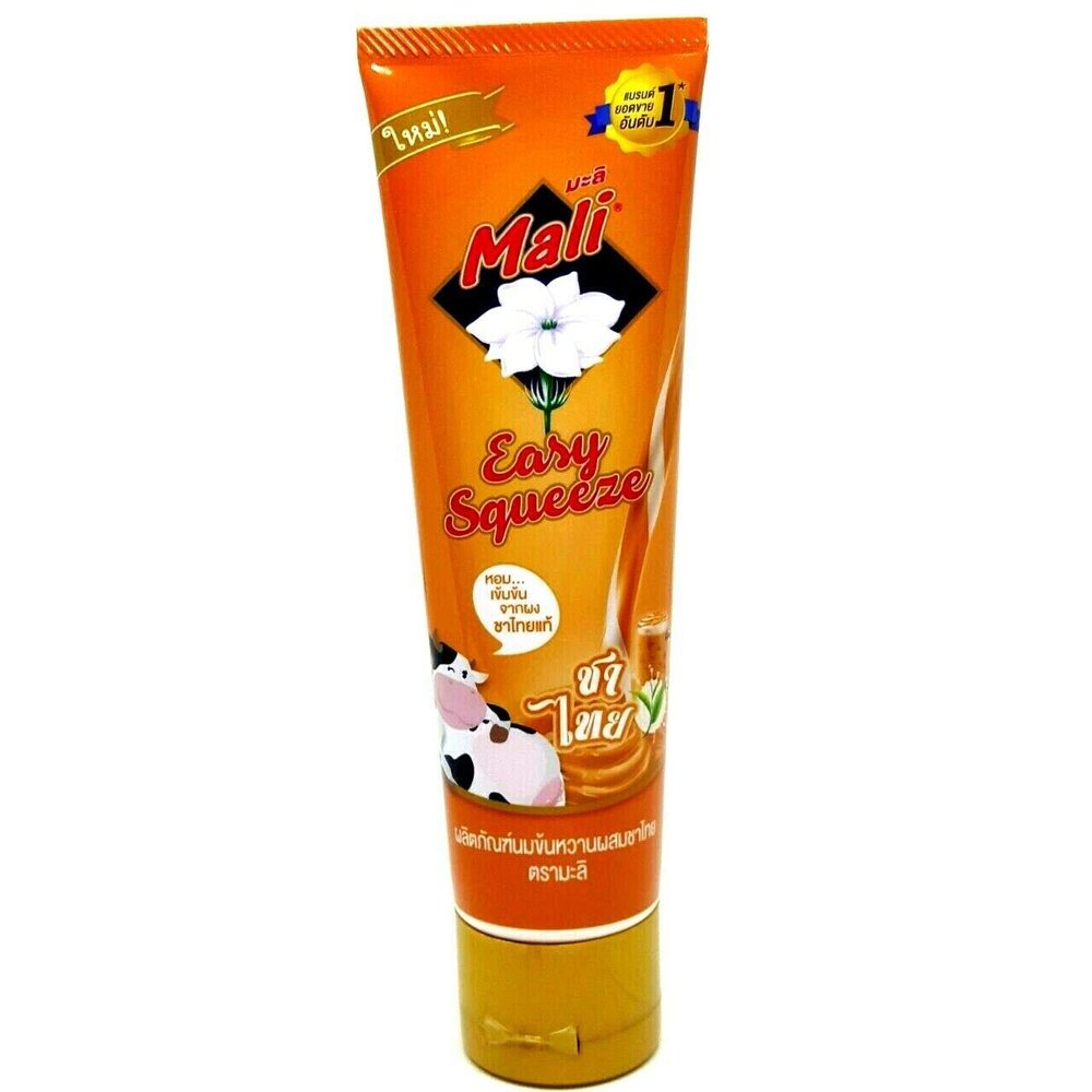 Mali Sweeten Condensed Milk with Thai Tea Flavour Seasoning Easy Squeeze (Pack of 3)