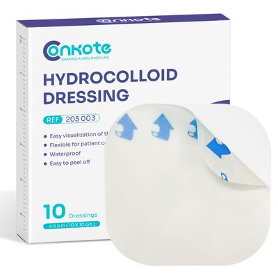 Conkote Hydrocolloid Wound Dressing 4x 4, Sterile Thin Adhesive Patches, Box of 10 Dressings