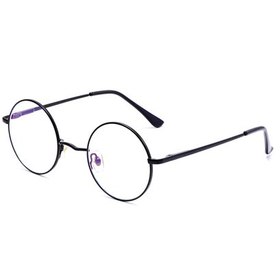 AZorb Blue Light Blocking Glasses for Women Men Retro Round Metal Frame Eyeglasses (Black)