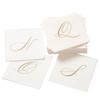 Caspari White Pearl & Gold Paper Linen Boxed Cocktail Napkins in Letter C - Three Packs of 30 view 3