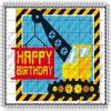 1/4 Sheet - Under Construction Birthday - D121 - 2D Edible Cake/Cupcake Party Topper view 1