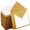 140 Mini Envelopes With White Blank Note Cards, Mini Envelopes 4"x 2.7" For Business Cards, Gift Cards (Gold) view 1