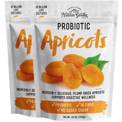 Nature's Garden Probiotic Apricots - Dried Fruit, Plump Dried, No Added Sugar, Gluten-Free, Dairy-Free, Vegan  Bulk 40 Oz Bag (Pack of 2)