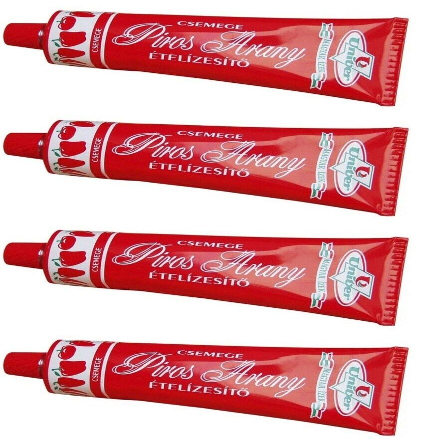 Authentic Univer Piros Arany Red Gold Hungarian Paprika Paste MILD SWEAT Csemege 4x70g