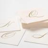 Caspari White Pearl & Gold Paper Linen Boxed Cocktail Napkins in Letter B - Three Packs of 30 view 2