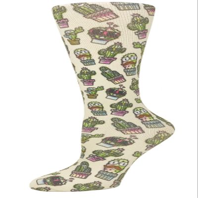 Cutieful 'Knee High Compression Socks 8-15 mmHg' Footwear (Cool Cact-guy, Shoe Size: 5-11)