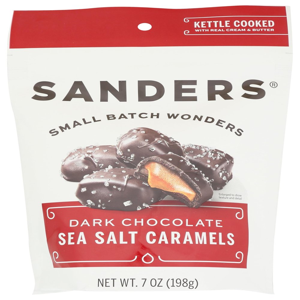 Sanders Fine Chocolate Dark Chocolate Sea Salt Caramel Pouch- 7 Ounce