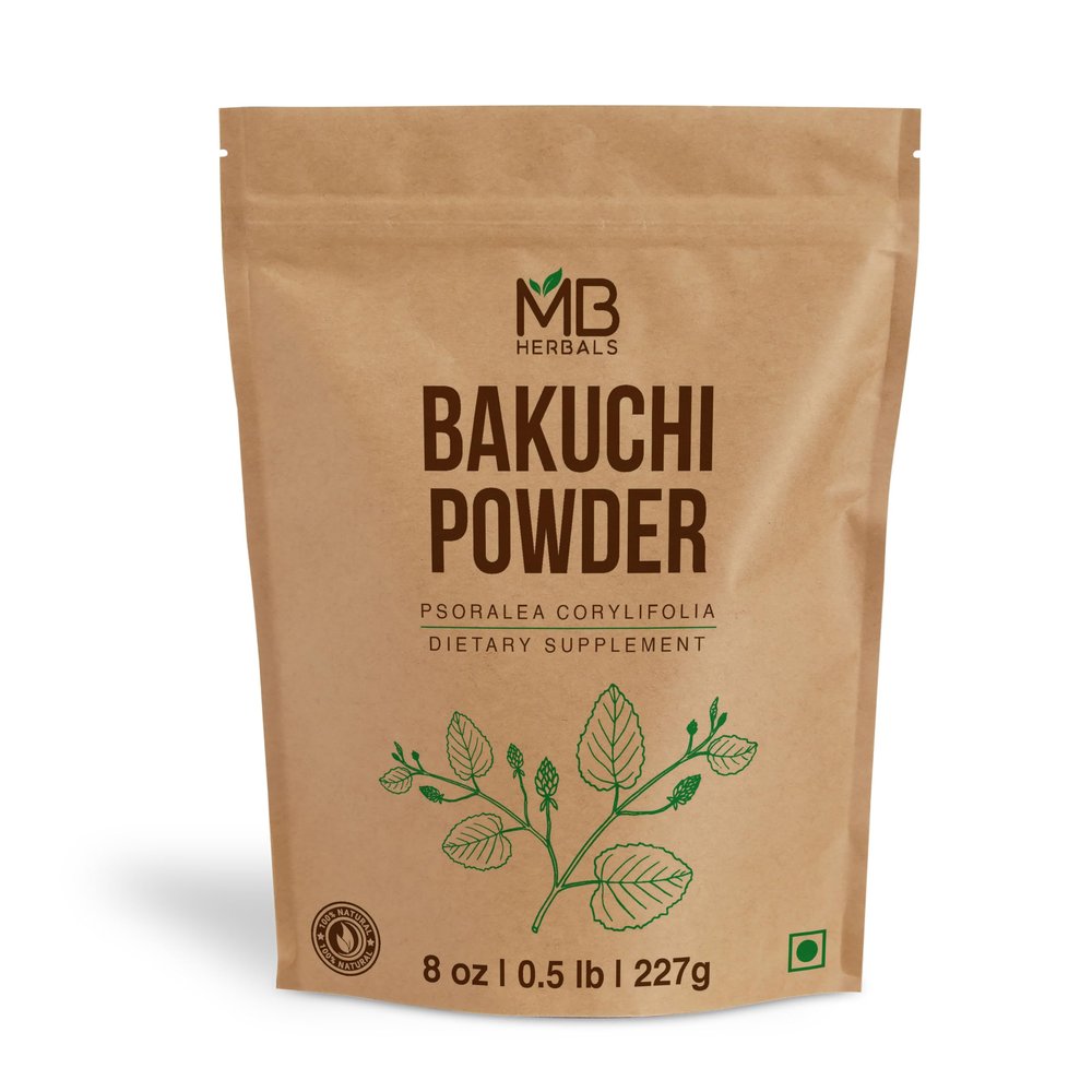 MB Herbals Bakuchi Powder 8 oz / 227 Gram | Psoralea corylifolia Seeds Powder | Babchi | Skin Care