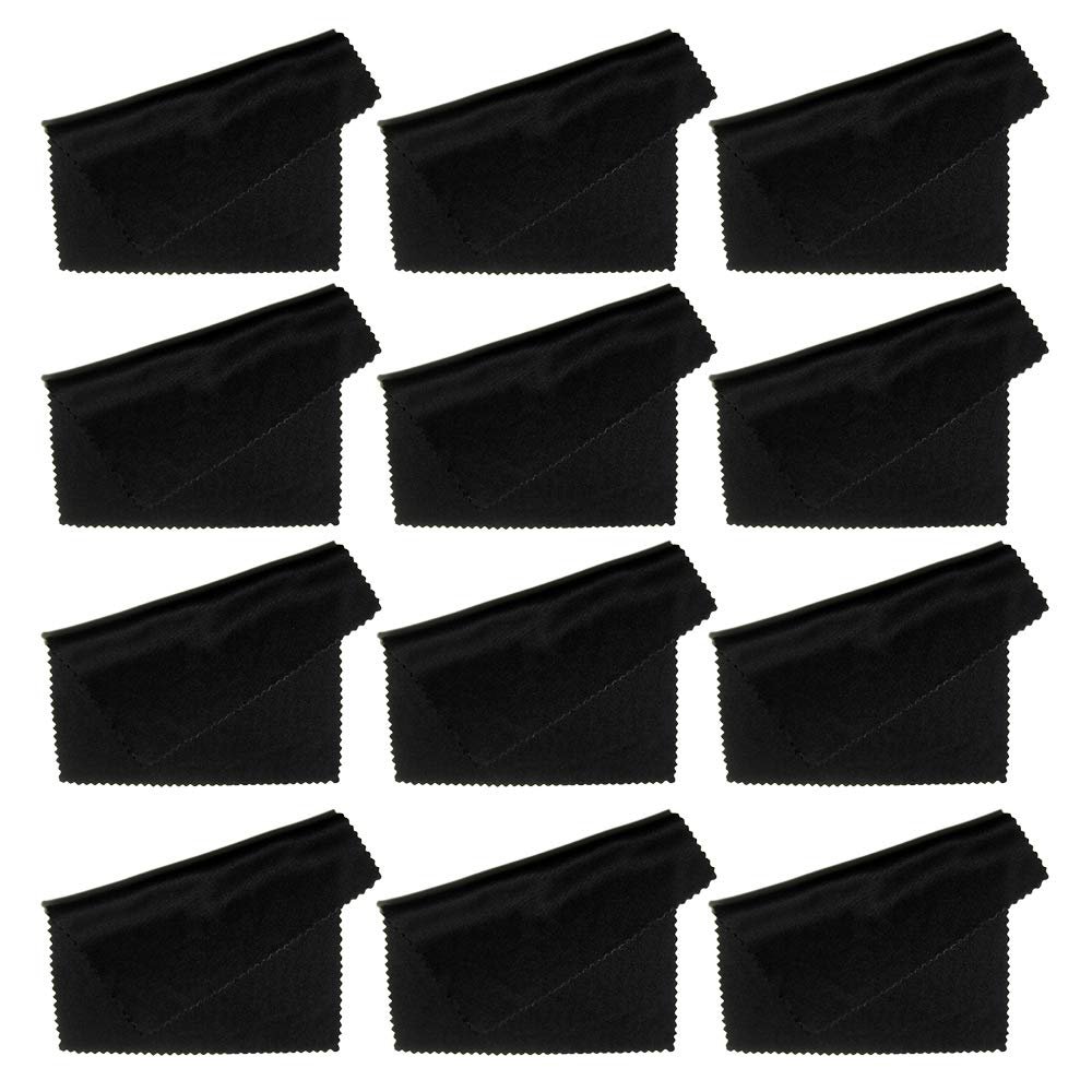 12PC Eyewear Lens Glasses Microfiber Cleaning Cloths Lint Free Screen