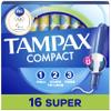 Tampax Compact Pearl Tampons, with LeakGuard Braid & Extendable Applicator, Super Absorbency, Compact Extendable Applicator, Unscented, 16 Count (Packaging May Vary) view 1