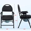 XWZJY Lightweight Obesity Bedside Commode Chair Folding Portable Toilet Elderly Shower Bench with Non-Slip Handles and Bucket Tool-Free Assembly view 2