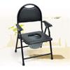 XWZJY Lightweight Obesity Bedside Commode Chair Folding Portable Toilet Elderly Shower Bench with Non-Slip Handles and Bucket Tool-Free Assembly view 3