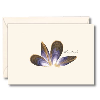 Earth Sky + Water - Blue Mussels Notecard Set - 8 Blank Cards with Envelopes