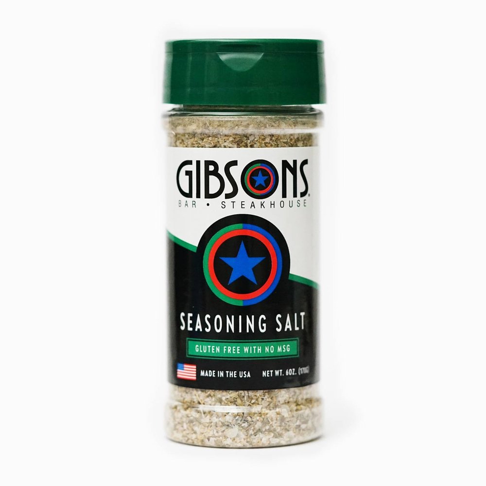Gibsons Steakhouse Seasoning Salt (6 Ounce Jar) Original Cooking & Grilling Blend of Spices & Seasonings (Salt, Onion & Garlic) - No MSG & Gluten Free