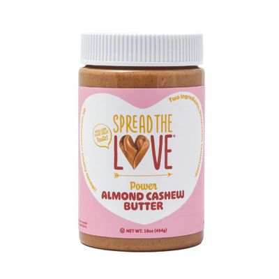 Spread The Love Almond Cashew Power Butter, 16 Ounce (All Natural, Vegan, Gluten-free, No salt, No sugar, No palm-oil, No-GMOs) (1-Pack)