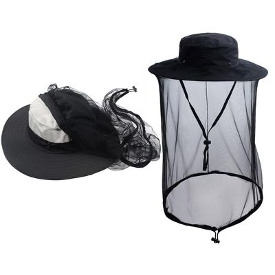 Bee Keeping Beekeeper Veil Hat Gnats Insect Bug Mosquito Hats Fishing Gardening Cap with Head Net Netting Mesh Hood Black