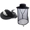 Bee Keeping Beekeeper Veil Hat Gnats Insect Bug Mosquito Hats Fishing Gardening Cap with Head Net Netting Mesh Hood Black view 1