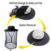 Bee Keeping Beekeeper Veil Hat Gnats Insect Bug Mosquito Hats Fishing Gardening Cap with Head Net Netting Mesh Hood Black view 2