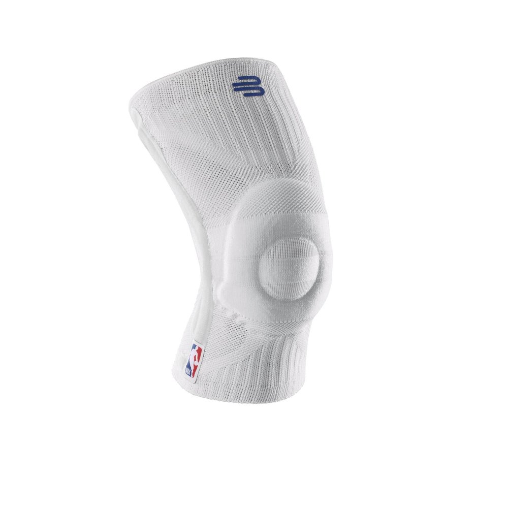 Bauerfeind Sports Knee Support NBA - Officially Licensed Basketball Knee Brace - Relief and Stabilization - Targeted Compression - Lightweight & Durable - White, Medium