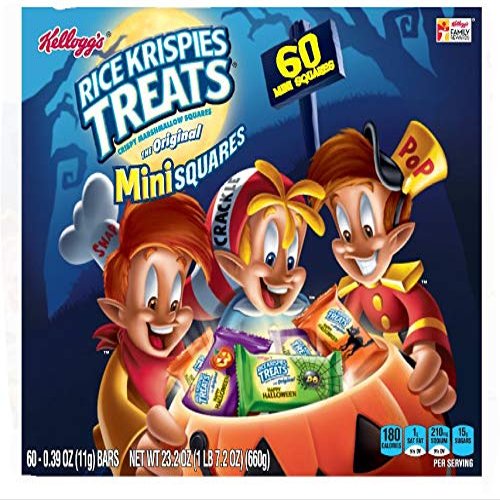 Kellogg's Rice Krispies Treats Original Marshmallow Mini Squares 60ct Halloween - Pack of 1