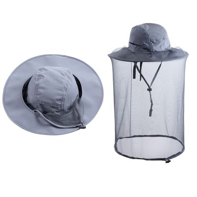 Bee Keeping Beekeeper Veil hat gnats Insect Bug Mosquito Fishing Gardening Cap with Head net Netting mesh Hood for Men Women Dark Gray