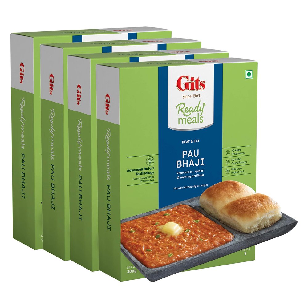 Gits Ready to Eat Pav Bhaji, 300g (Pack of 4)