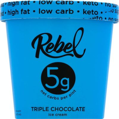 Rebel Ice Cream - Low Carb, Keto - Triple Chocolate (8 Count)