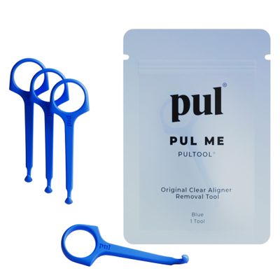 PUL Pack of 4 Aligner Removal Tool  Invisalign Remover Tool & Retainer Hook for Clear Aligners, Trays & Night Guards  Reusable Invisalign Accessories, Aligner Hooks & Retainer Removal Hook  Blue
