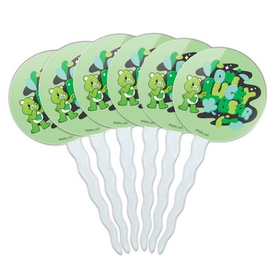 Care Bears: Unlock the Magic One Lucky Bear Cupcake Picks Toppers Decoration Set of 6