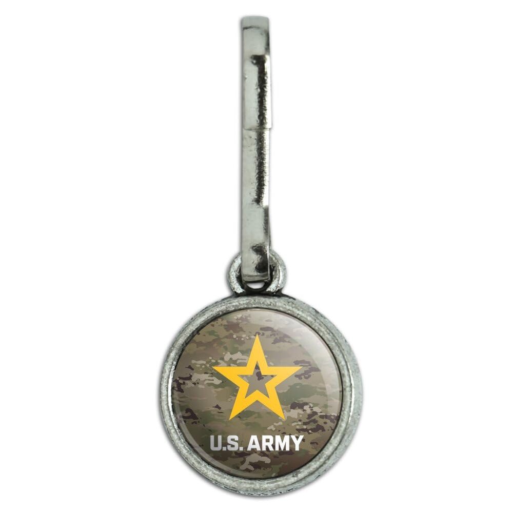 U.S. Army Logo on Camo Antiqued Charm Clothes Purse Suitcase Backpack