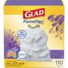 Glad ForceFlex Tall Kitchen Drawstring Trash Bags, 13 Gal, Gain Lavender, 110 Ct (Package May Vary) view 1