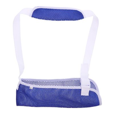 Kids Arm Sling Shoulder Immobilizer - Breathable Mesh Support for Broken or Fractured Arm, Adjustable Strap for Easy Fit, Blue (Size L)