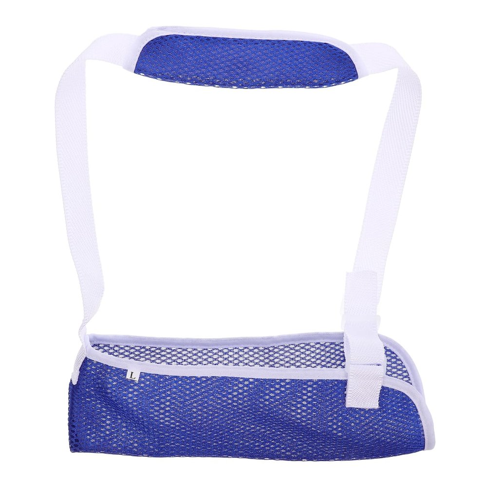 Kids Arm Sling Shoulder Immobilizer - Breathable Mesh Support for Broken or Fractured Arm, Adjustable Strap for Easy Fit, Blue (Size L)