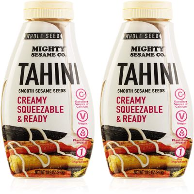 Mighty Sesame "Whole Seed" Creamy & Ready Squeezable Tahini Paste, 10.9oz (2 Pack) Gluten Free, Vegan, Non GMO, Keto Friendly, Plant Based Protein, Kosher