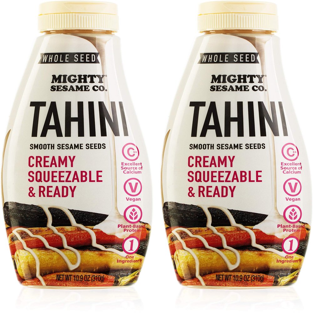 Mighty Sesame "Whole Seed" Creamy & Ready Squeezable Tahini Paste, 10.9oz (2 Pack) Gluten Free, Vegan, Non GMO, Keto Friendly, Plant Based Protein, Kosher