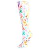 'Celeste Stein Women's Therapeutic Compression Socks, Cancer Awareness Ribbons (Average), White view 1