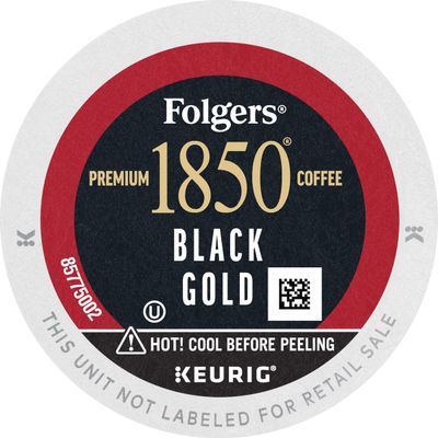 1850 by Folgers Coffee Black Gold Dark Roast Coffee, K Cups for Keurig Coffee Makers, Black Gold - Dark Roast, 96 Count